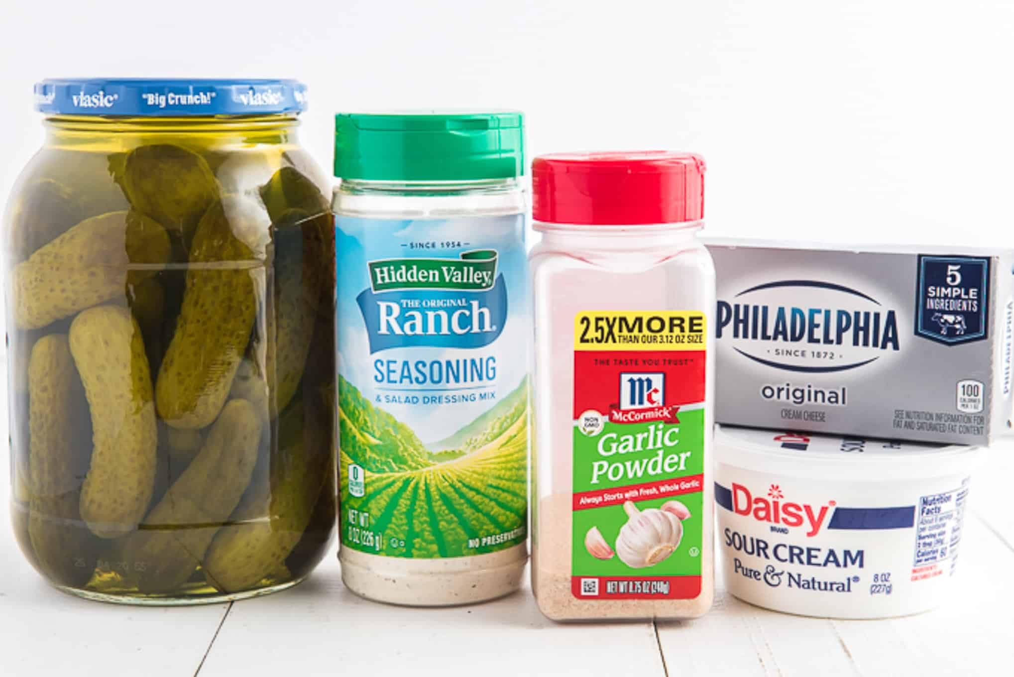 Ingredients for pickle dip. 