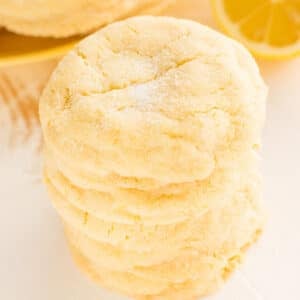 Stack of delicious Lemon Sugar cookies.