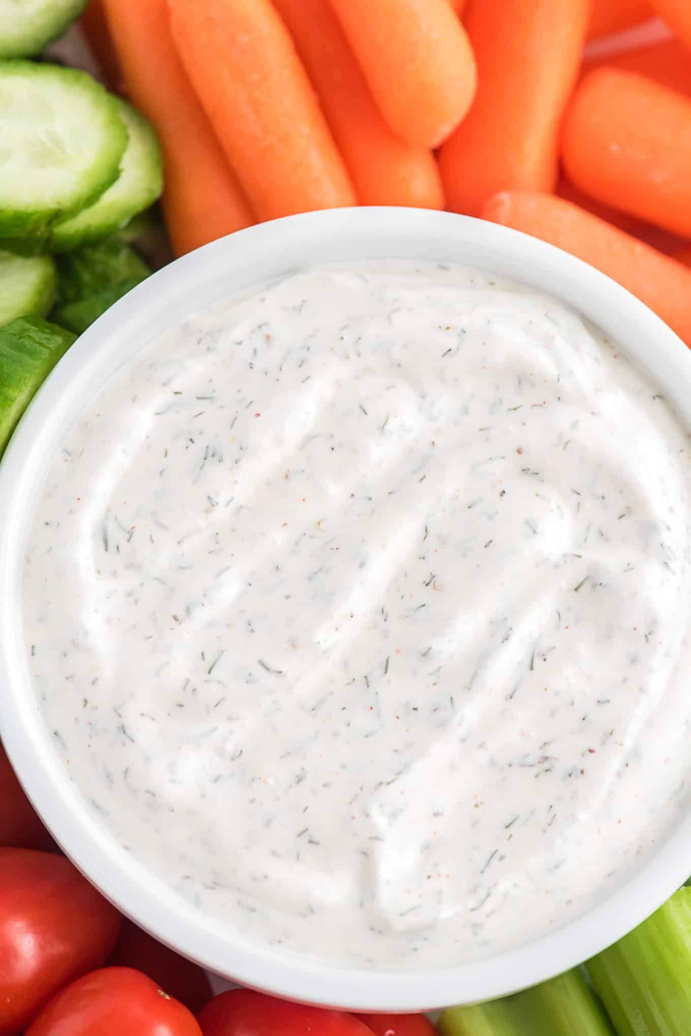 Veggie dip made with sour cream and dill.