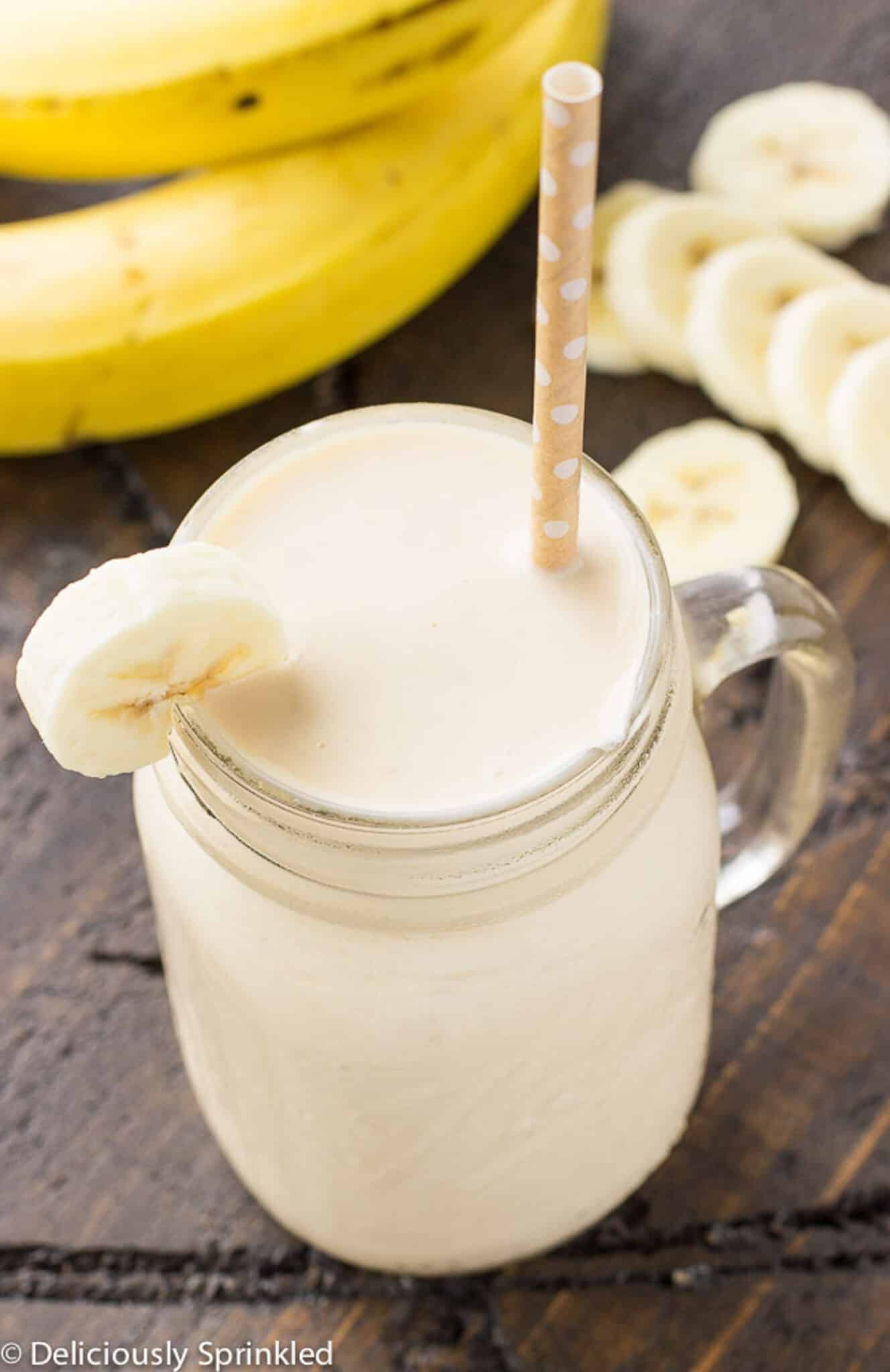 Banana Smoothie prepared and ready to eat.